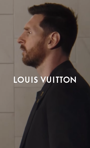 Leo Messi in Louis Vuitton’s latest campaign in homage to the Maison’s luggage heritage.