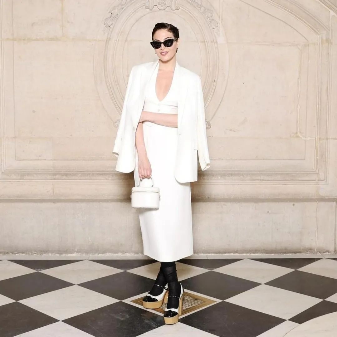 Lebanese actress and brand ambassador looking all chic and elegant at yesterday’s #dior show in Paris!