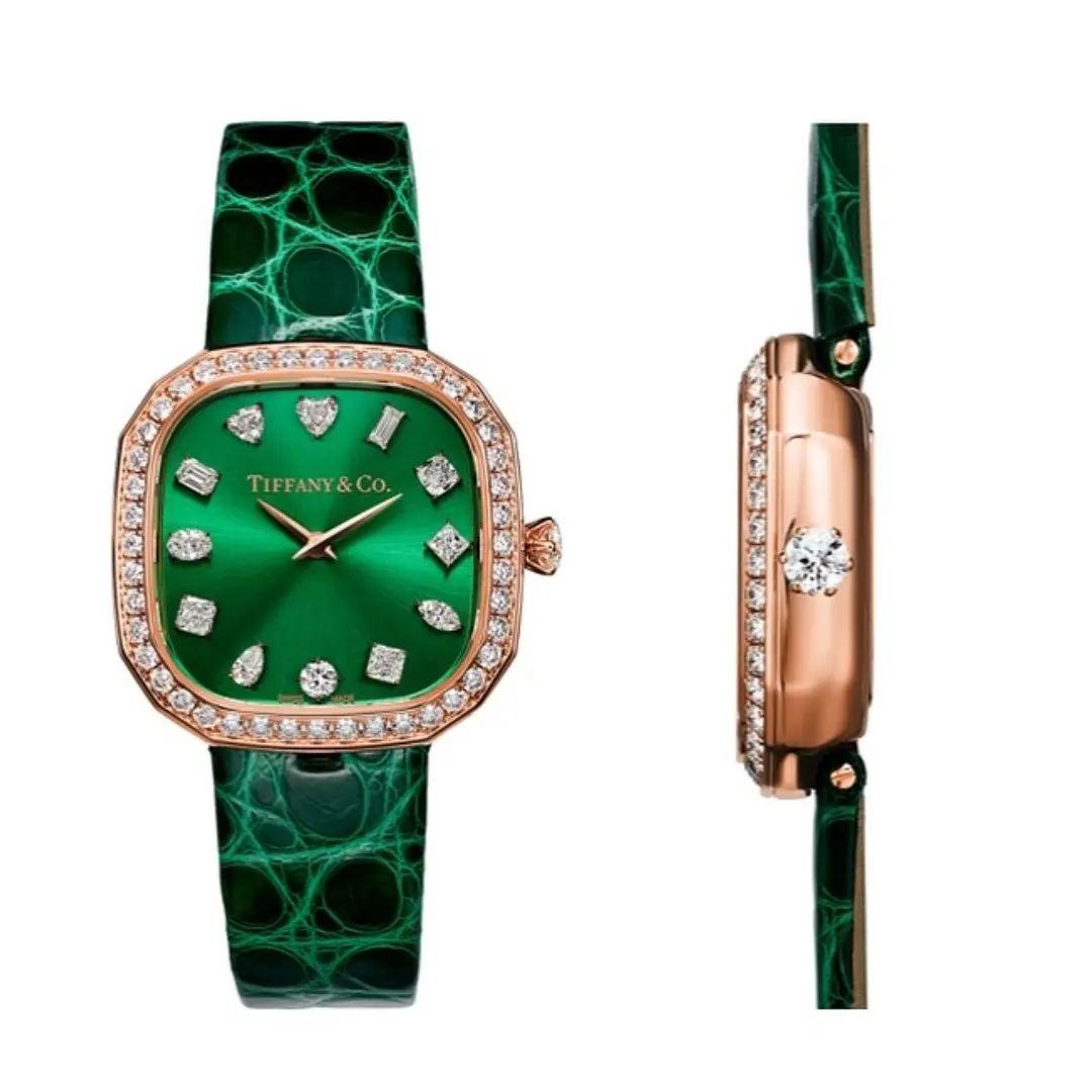 Tiffany & Co. unveils the Tiffany Eternity Cushion Green Watch, an exquisite tribute to Emirati women on their special day. 