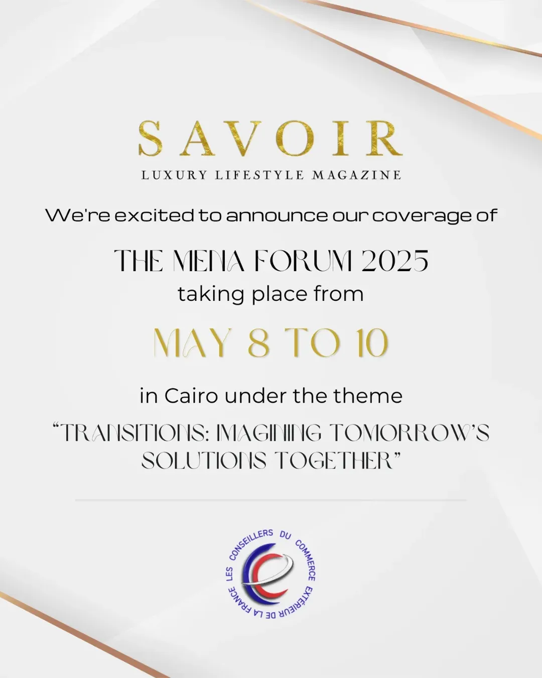 This May, Cairo will host the MENA Forum 2025.